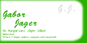 gabor jager business card