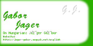 gabor jager business card